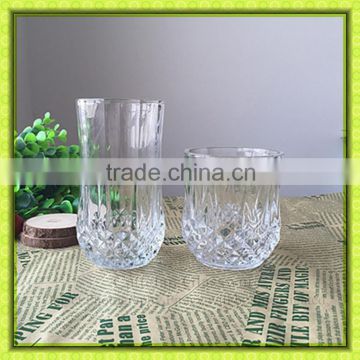 Different size glassware diamond water glass tumbler