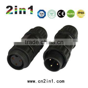 2016 Best Selling Male Female Waterproof 4 Pin Circular Connector , IP 68 Waterproof Connectors