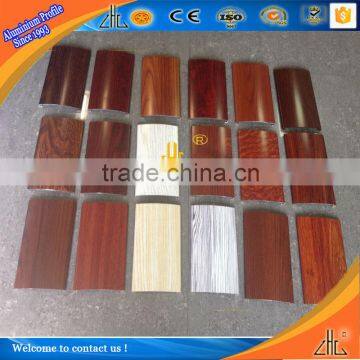 wood grain aluminum extrusion profile tube factory , 6063-T5 wide aluminium extrusion for outside