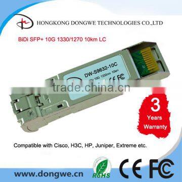 10Gbps SFP+ Bi-Directional Transceiver, 10km with Cisco, HP, H3C etc