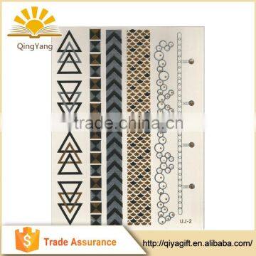 Waterproof Body Art Mixed gold metallic body temporary tattoo sticker