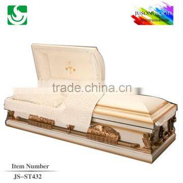 JS-ST432 wholesale best price metal caskets used for funeral