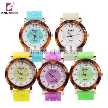 New Listing FANGCAN Round Dial and Fluorescent Strap Watch Customized Color