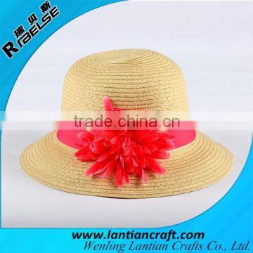 fashion wholesale lady hats for women paper straw hat with flower