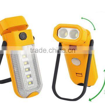 2016 New Magentic 3W COB Working Light With Internal Hanging Hook Flashlight Lamp Wheel