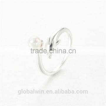 Engagement Gift Freshwater Pearl Solid Silver Rings For Sale photo-2