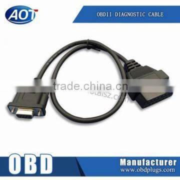 OBD2 16PIN TO DB9 RS232 Black Plastic Cable for Car Diagnostic Adapter Scanner