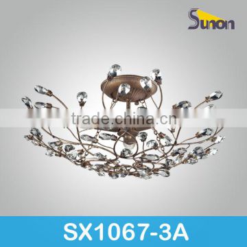 3 light paint brown crystal ceiling lamp