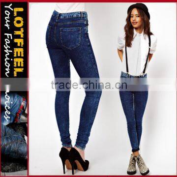 Supersoft High waisted Ultra women Skinny Jeans in Dark Acid Wash (LOTX117)