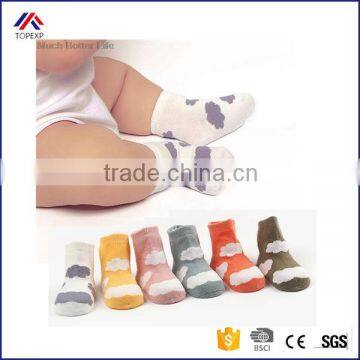 Newborn Infant Kids Cute Lovely Cartoon Clouds No bone Cotton Anti slip Rubber Sole Baby Socks