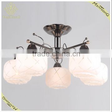 Classic Style Pearl Black Base Ceiling Lamp White Glass Room Fitting