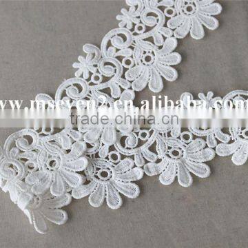 Good Price Water Solouble Lace Flower Trim With 6cm in White Polyester Embroidery Lace for Dress photo-4