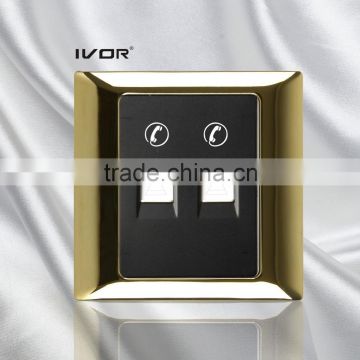 New design 2 gang telephone wall socket outlet for home /hotel