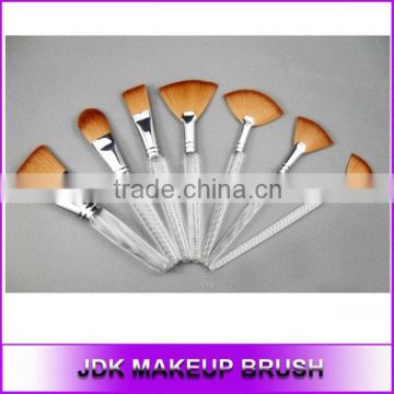 Hot Sale Body Fan Mask Brush Facial Mask Brush Set with Transparent Handle