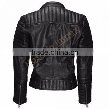 Women's Black Biker Leather Jacket
