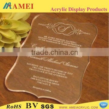 custom acrylic middle east wedding invitation cards/camber wedding invitation cards