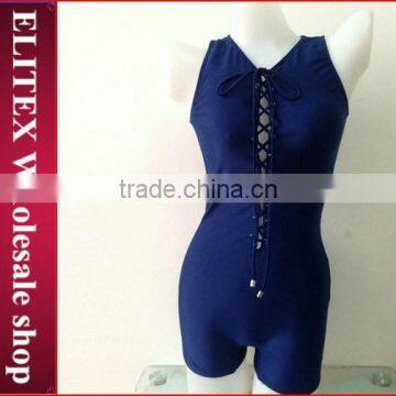 Wholesale Blue Front Open Crochet Fashion Woman One Piece Swimsuit 2017