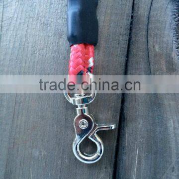 Heavy Duty Climbing Rope Dog Leash - 3/8 Inch Rope - Red and Black/White Line photo-2