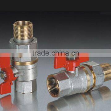 Nickel Plated Brass Ball Valve With Butterfly Handle