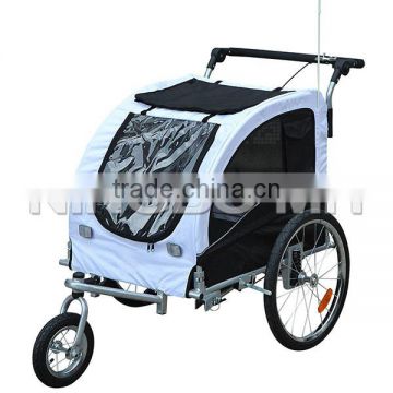 Black 2in1 Double Pet Bike Trailer and Stroller