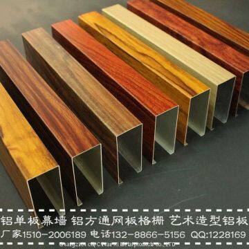 Деревянно-структурный алюминиевый трубка, имитационно-деревянный металлический алюминиевый труба вместо деревянной отделки photo-5