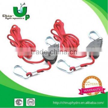 rope ratchet adjustable grow light hangers with metal pulley/ grow retractable light hanger/ plastic hanger