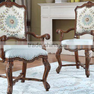 American classic solid wood dining room furniture fabric dining chair