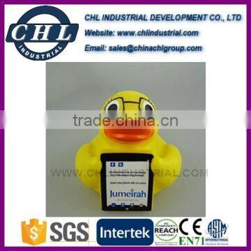 Yellow weighted rubber bath duck