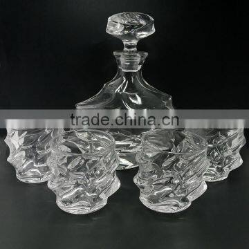 900ml glass whiskey decanter with special shape glass wine decanter, glass decanter