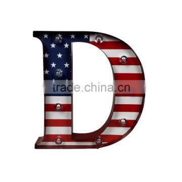 Store More Marquee LED Light Up Letter D With American Flag Print photo-2