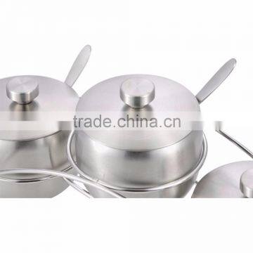 3 Pieces Stainless Steel Spice Jars Set With Rack photo-4