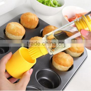 CY129 Olive Oil Vinegar Dispenser Bottle Basting Brush Pour Baste Store Space Saver Salad Dressing Cruet Food Storage Container