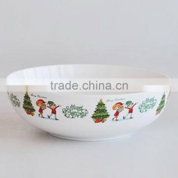 12" Porcelain Round Jumbo Pasta Bowl With Christmas Design Printing photo-3