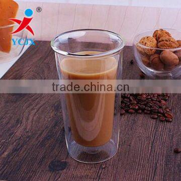 DOUBLE LAYER STRAIGHT CLEAR GLASS COFFEE CUP