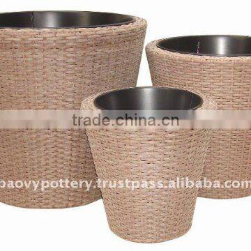 Wicker planter, Poly rattan planter