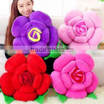 New Products Decorative Rose Flower Bolster Cushion Home Decor Neck Head Support Sleeping Pillow Made in China photo-2
