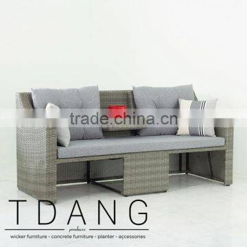 Madison Outdoor Wicker Loveseat With Ottoman photo-2