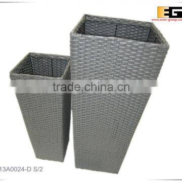 Square PE/Plastic Rattan With Liner Deco Planter photo-2