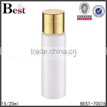 15ml 20ml White PP Plastic Travel Cosmetic Bottles Supplier With Gold Aluminum Screw Cap photo-3