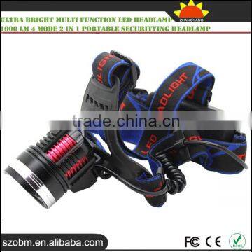 Ultra Bright Multi Function Led Headlamp 1000 Lm 4 Mode 2 in 1 Portable Securitying Headlamp photo-2