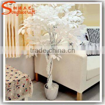 White Artificial Ficus Decorative Ficus Benjamina Tree