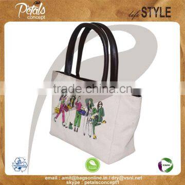 12 OZ Natural Canvas Tote Bag With Polyester Lining & With PU Padded Handles Bottom photo-2