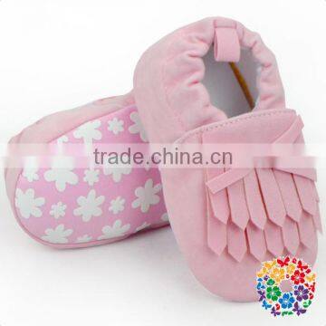 Floral Print Shoe Sole Fancy Baby Girls Shoes Winter Warm Soft Touch Baby Shoes