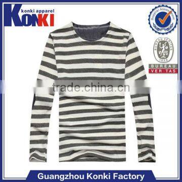 top brand mens blank long sleeve black white stripe t shirt