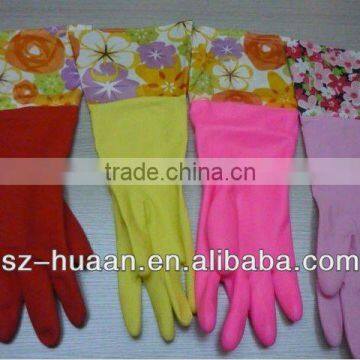 good quality bicolor long household latex/rubber gloves