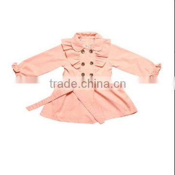 High quality Fashion Girl Pink Coat Child winter british jacket design