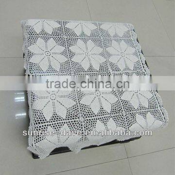 Wholesale white crochet cotton tablecloth embroidery flower pattern