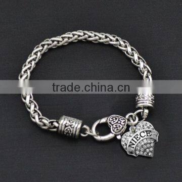 European Style Twist Bracelet Fire Girl Heart Charms Bracelet Unique Design Alloy Charm Chain Bracelet photo-6