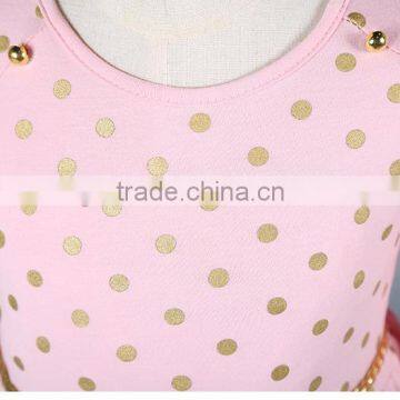MGOO Wholesale Cotton Spandex Stylish Kids Toddler Girls Clothing Polka Dots Buttons Princess Dress photo-6