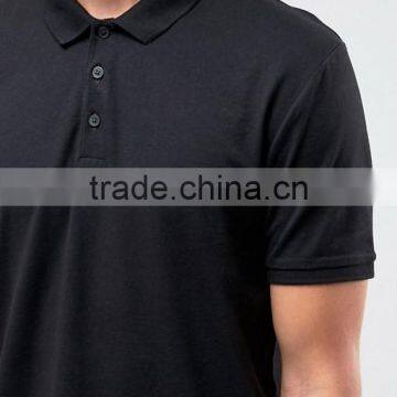 Factory Hot Sale Breathable Cotton Polo Collar Polo Shirt/Plain Black Machine Wash Polo Shirt photo-3